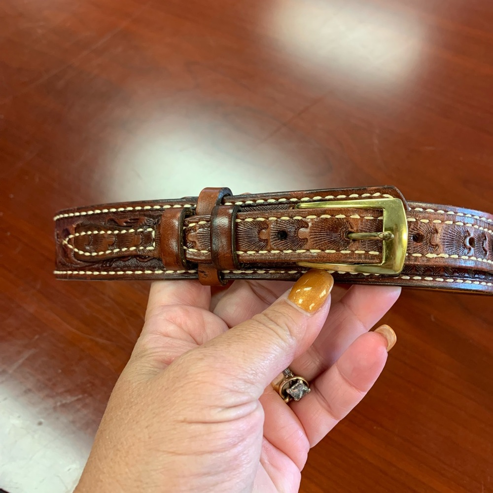 Tex Tan Leather Western Belt sz 28 Like New
